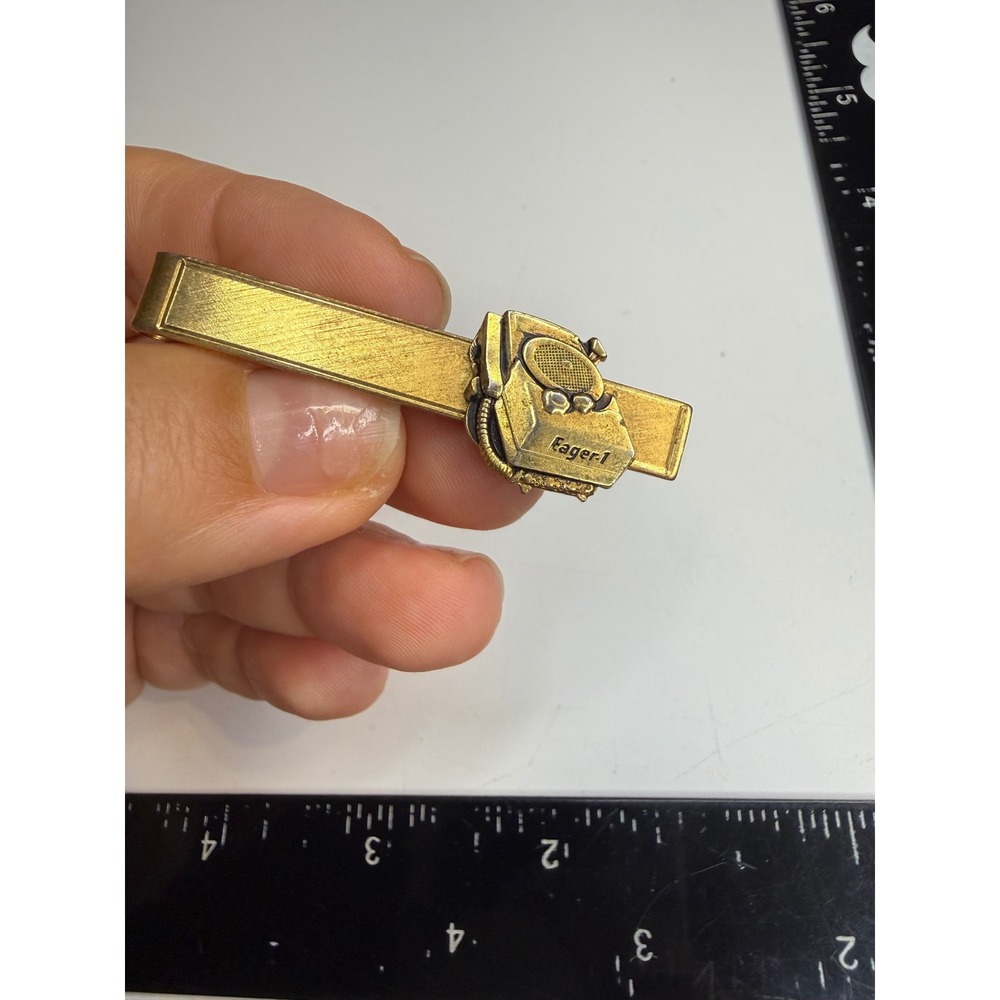 Gold Tone Eager-1 CB Radio Pager Novelty Tie Bar Clip Accessory
